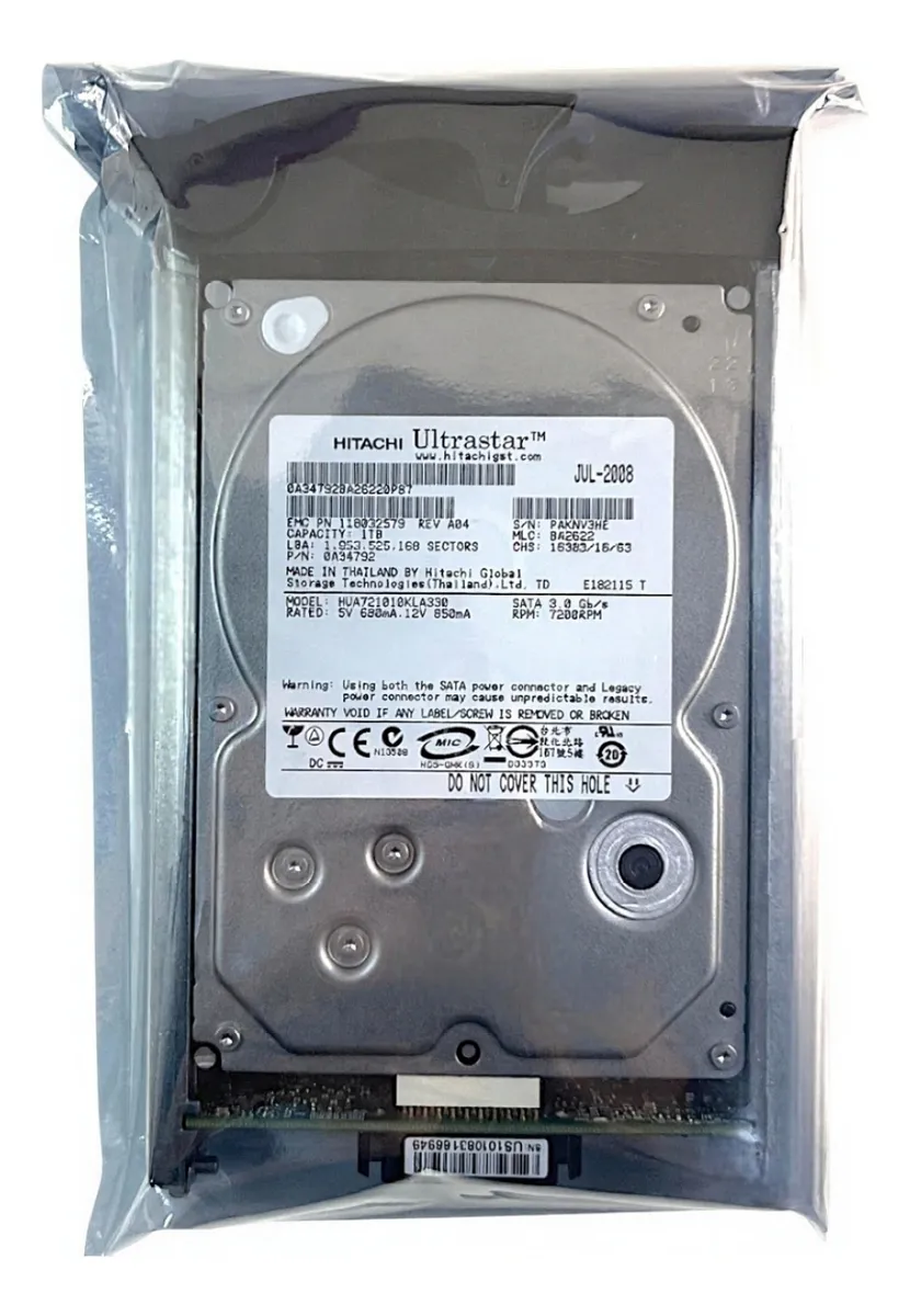Hd Emc 1tb 7.2k 3,5 Sata 3gb 005048797 118032579 - Imagem 3