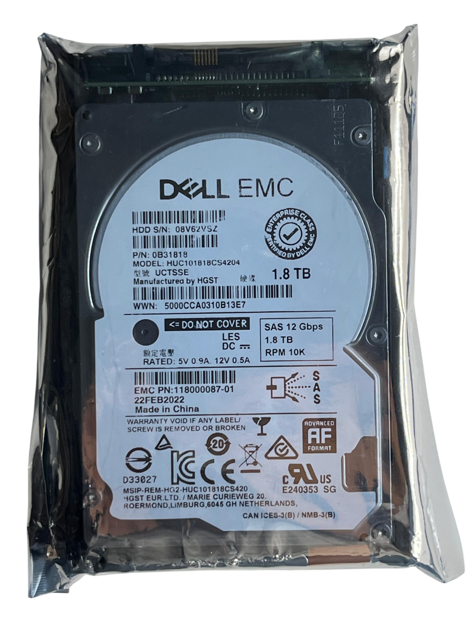 Hd Emc 1.8tb 10k 2.5 12gb Sas 005053356 118000087-01 - Imagem 3
