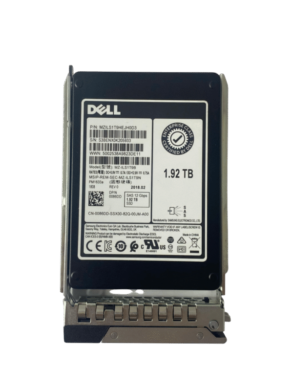 SSD DELL 1.92TB 2,5 SAS 12Gb 0086DD 086DD seminovo - Imagem 2