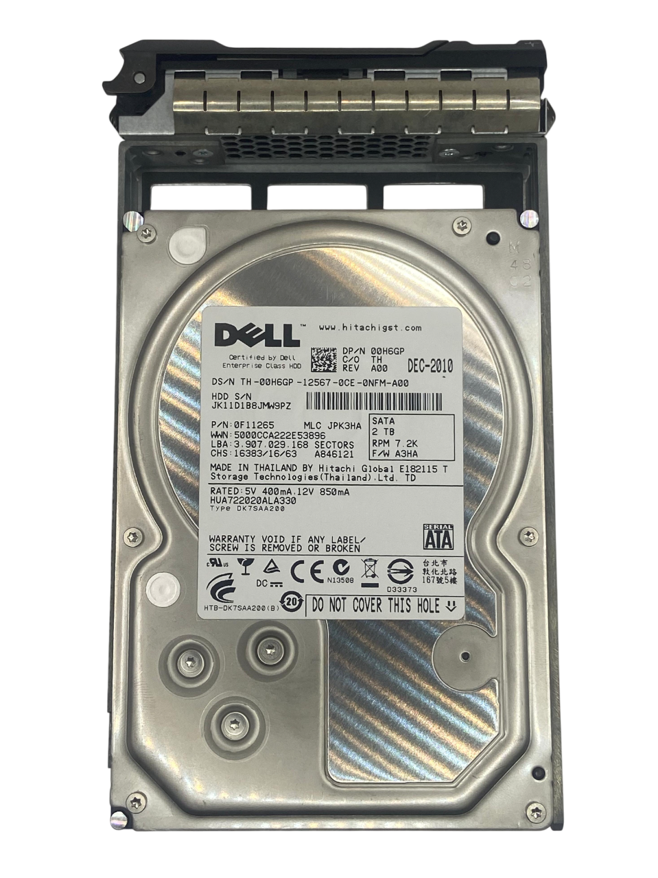 Hd Dell 2tb 7.2k 3.5 Sata 3gb 0h6gp 00h6gp - Imagem 2