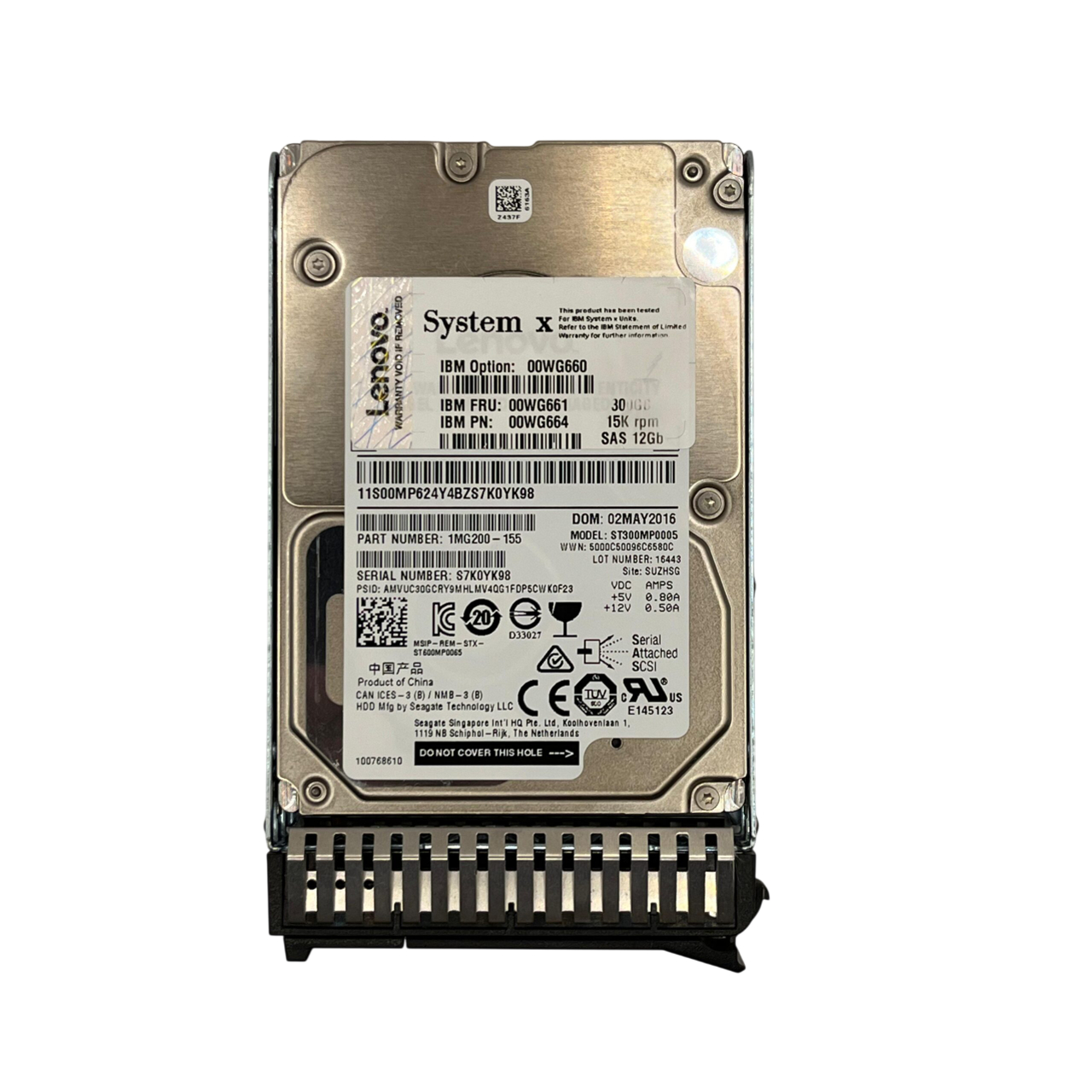HD IBM 300GB 15K 2,5 SAS 12GBPs 00WG661 00WG664 00WG660 NOVO - Imagem 2