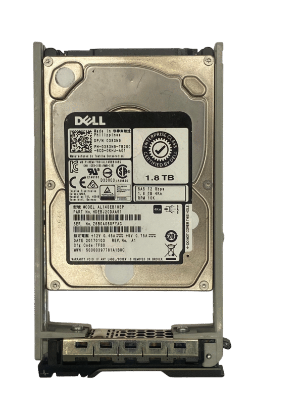 Hd Dell 1.8tb 10k 2,5 Sas 12gb 0383n9 383n9 Al14seb18ep - Imagem 2