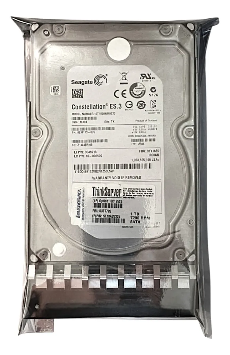 Hd Ibm 1tb 7.2k 3,5 Sata 6gb 03t7792 0c19502 03x4362 - Imagem 3