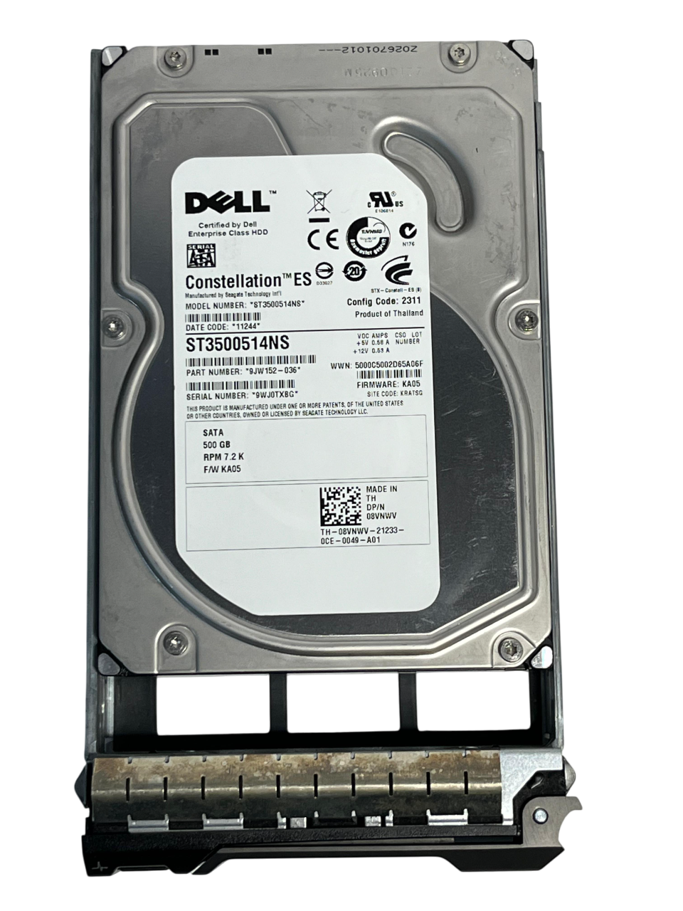 Hd Dell 500gb 3gb 7.2k 3,5 Sata 3gb 08vnwv 8vnwv - Imagem 2