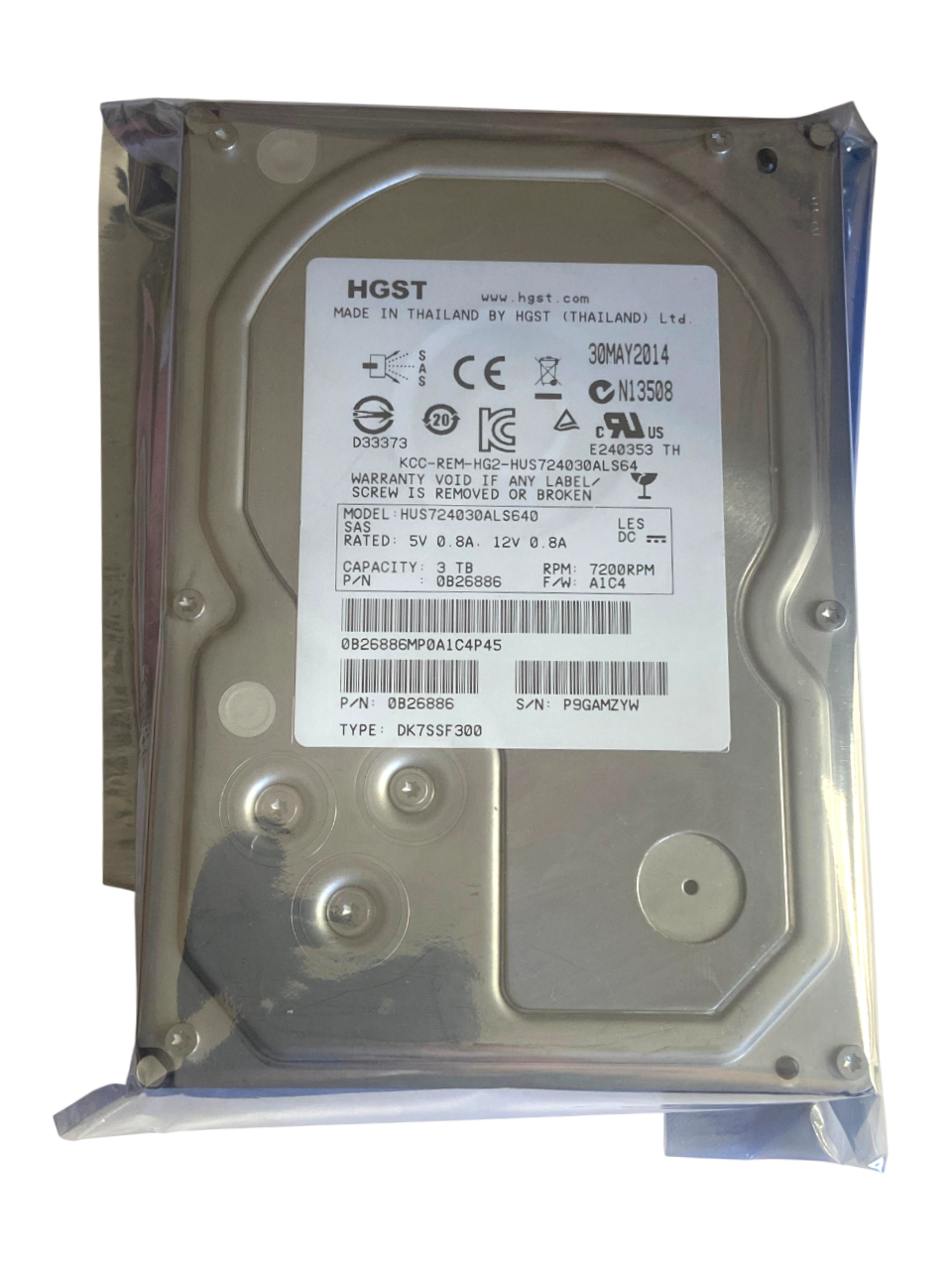 Hd Hgst 4tb 7.2k 3,5 Sas 12gb 0b26886 Hus724030als640 - Imagem 2