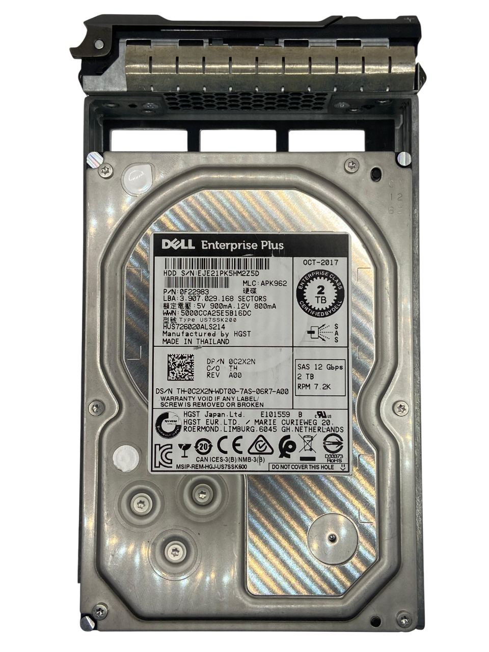 Hd Dell Compellent 2tb 7.2k 3,5 Sas 12gb 0c2x2n C2x2n - Imagem 2