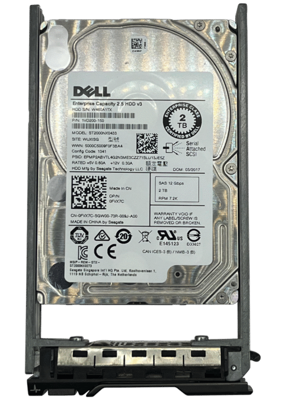 Hd Dell 2tb 7.2k 2,5 12gb Sas 0fvx7c Fvx7c - Imagem 2