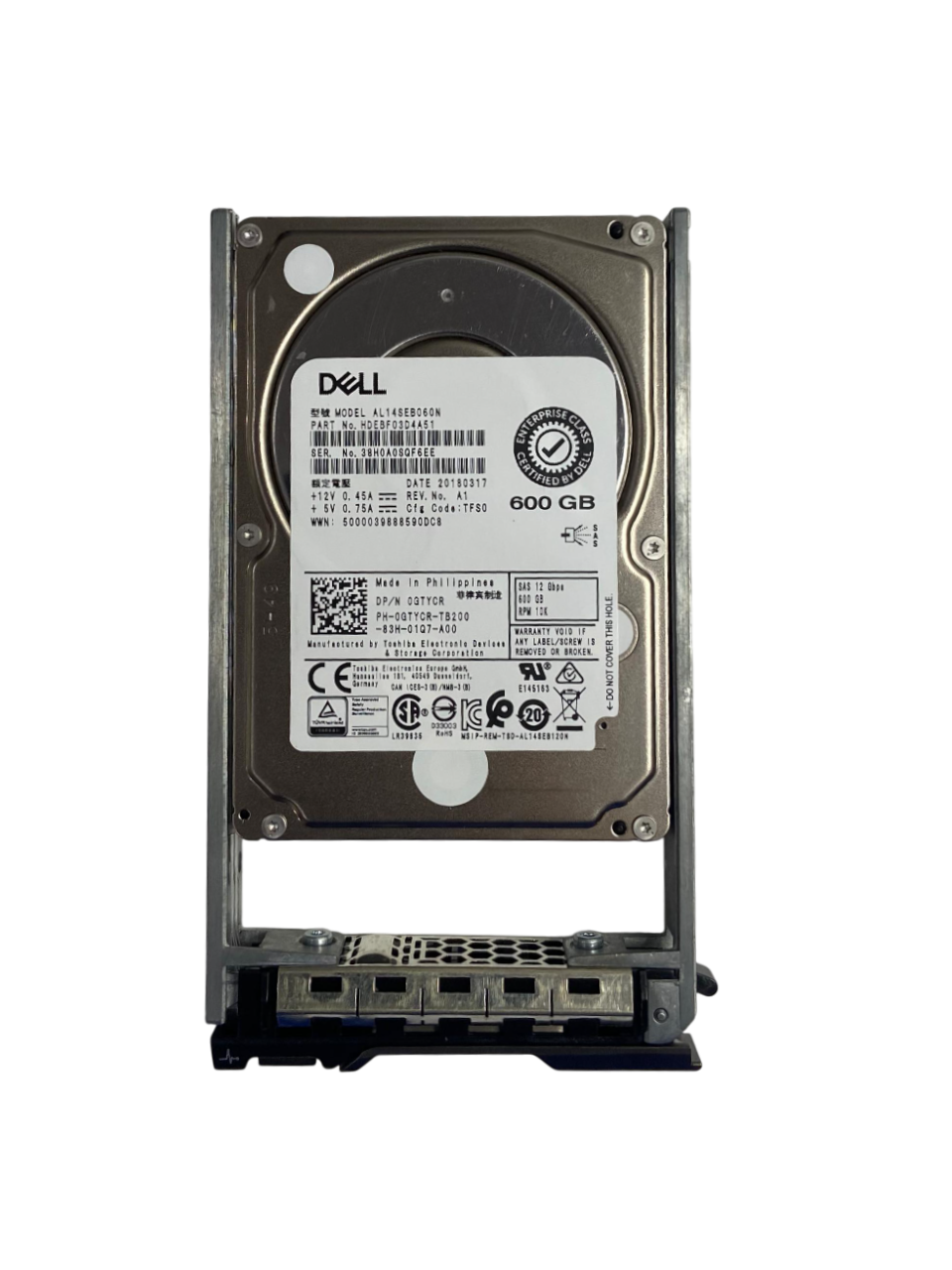 Hd Dell 600gb 10k 2,5 Sas 12gb 0gtycr Gtycr - Imagem 2