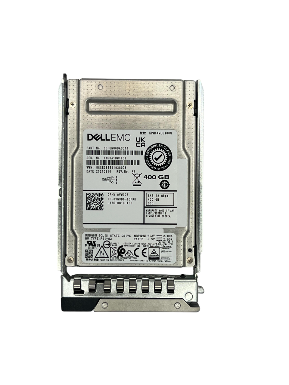 Ssd Dell 400gb 2,5 Sas 12gb 0vw3d6 Vw3d6 Kpm6xmug400g - Imagem 2