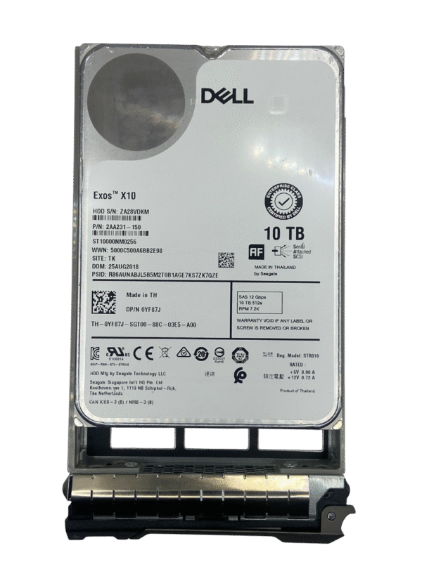 Hd Dell 10tb Sas 12gb 3.5 7.2k 0Yf87j Yf87j - Imagem 2