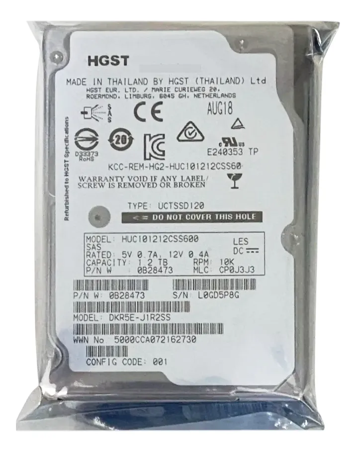 Hd Hgst 1,2tb 10k 2,5 6gb Sas 105-000-560 0b25168 - Imagem 3