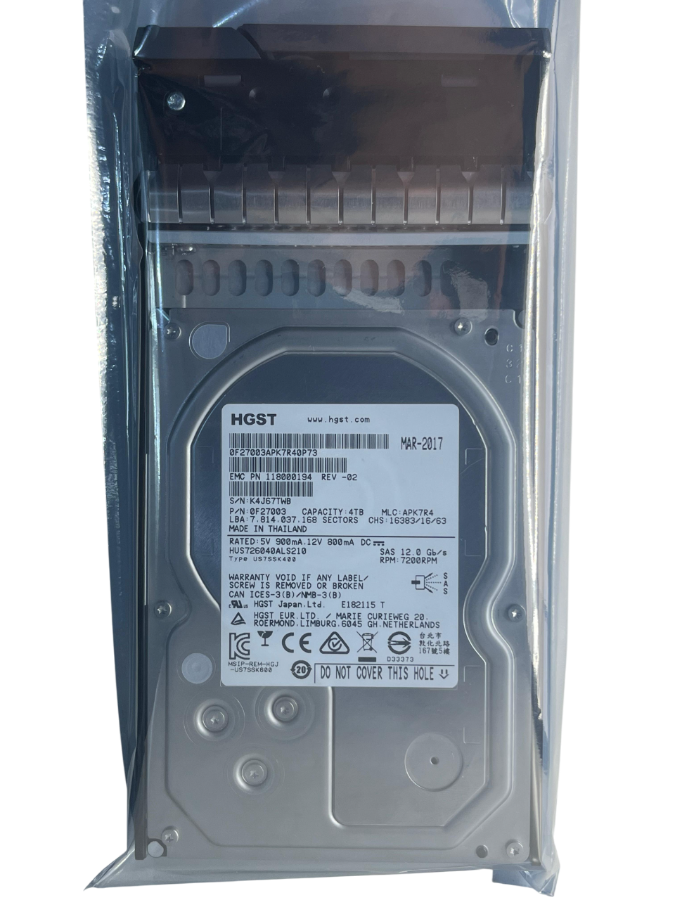 Hd Hgst Emc 4tb 7.2k 12gb 3.5 Sas 118000194 Hus726040als210 - Imagem 2