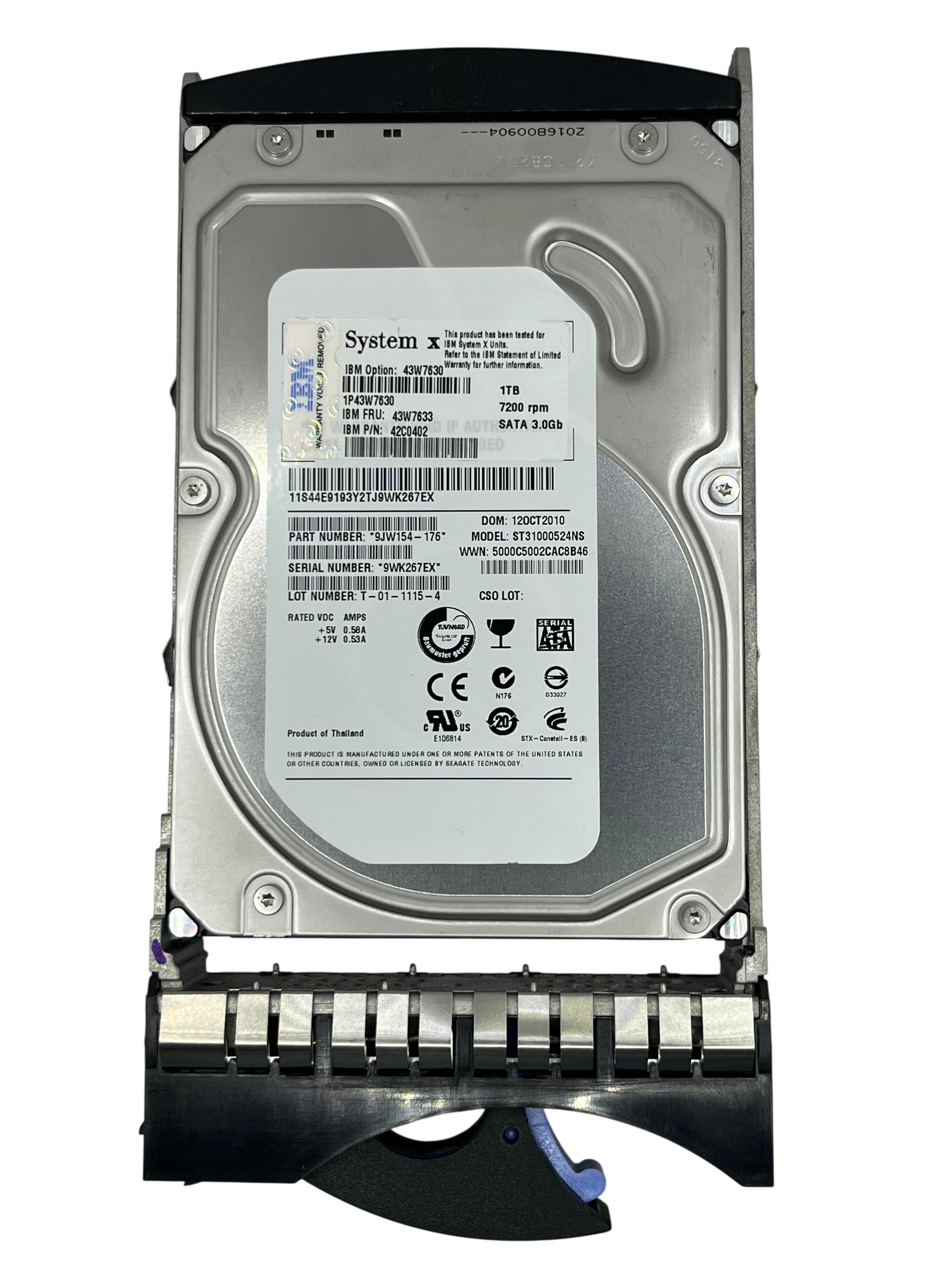 HD IBM 1TB 7.2K 3.5 SATA 3GB 43W7633 43W7630 42C0498 42C0402 NOVO - Imagem 2