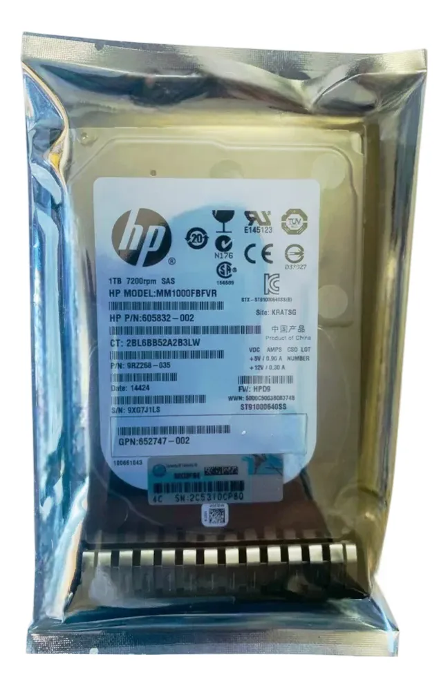Hd Hp 1tb 7.2k Sas 6g 653954-001 605832-002 652749-b21 - Imagem 3