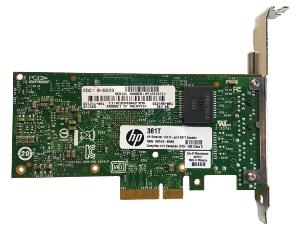Placa De Rede Hp 361T I350-T2 1GB RJ45 2-Port 656241-001 C3N37AA - Imagem 3