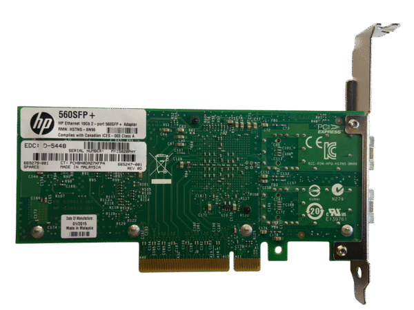 Placa De Rede Hp X520-DA2 10GB SFP+ 2-Port 669279-001 665249-b21 - Imagem 3