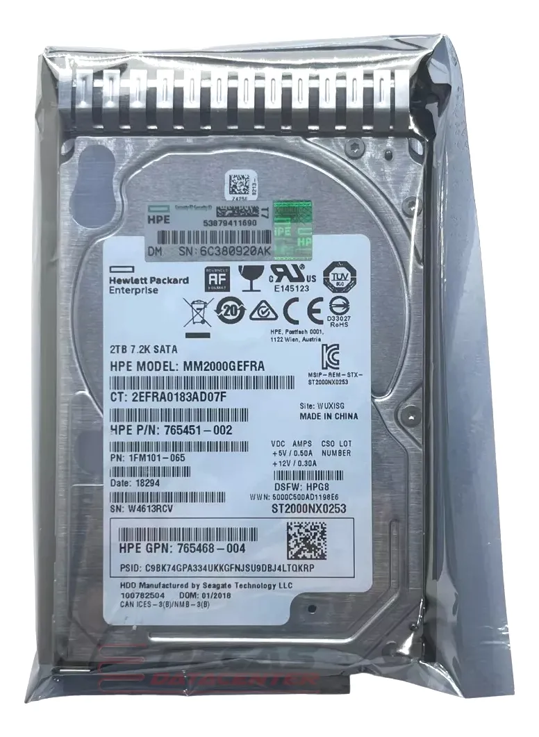 HD HP 2TB 7.2K 2.5 6GB SATA 765869-001 765455-B21 765451-002 seminovo - Imagem 3