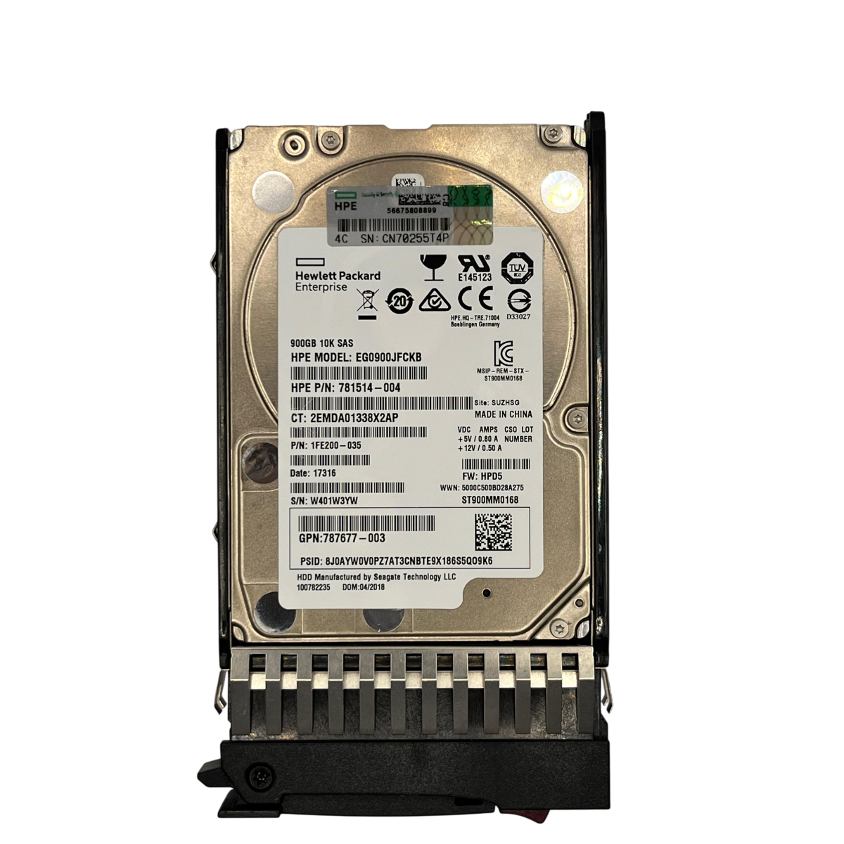 HD HPE 900GB 10K 2.5 SAS 12G 787647-001 J9F47A NOVO - Imagem 2