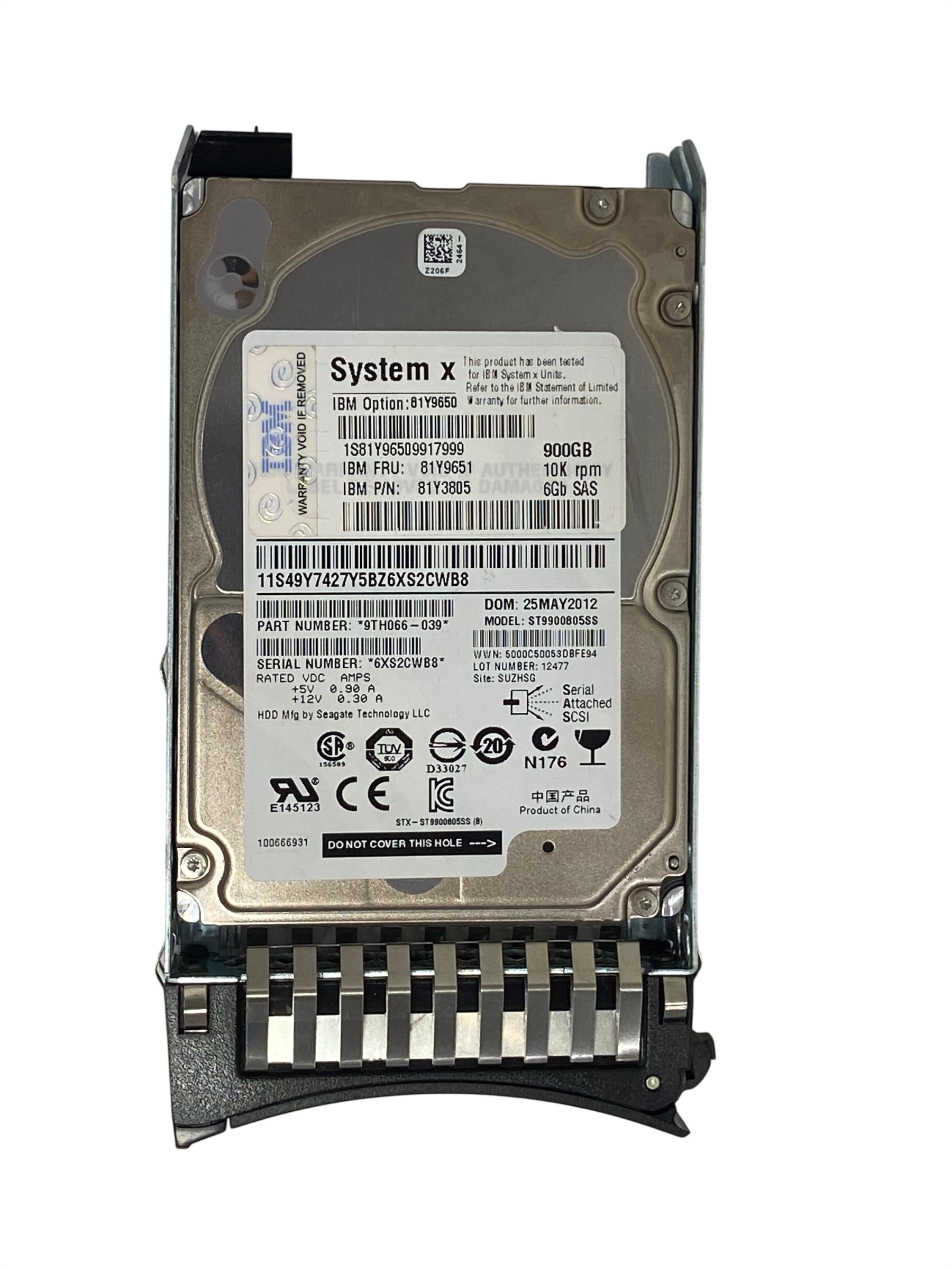 Hd Ibm 900gb 10k 2.5 Sas 6gb 81y9651 81y3805 81y9650 - Imagem 2