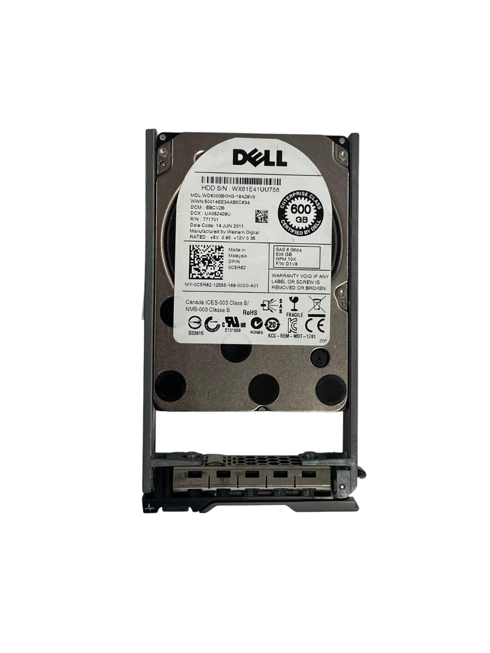 Hd Dell 600gb 10k 6gb Sas 2,5 0c5r62 C5r62 - Imagem 2