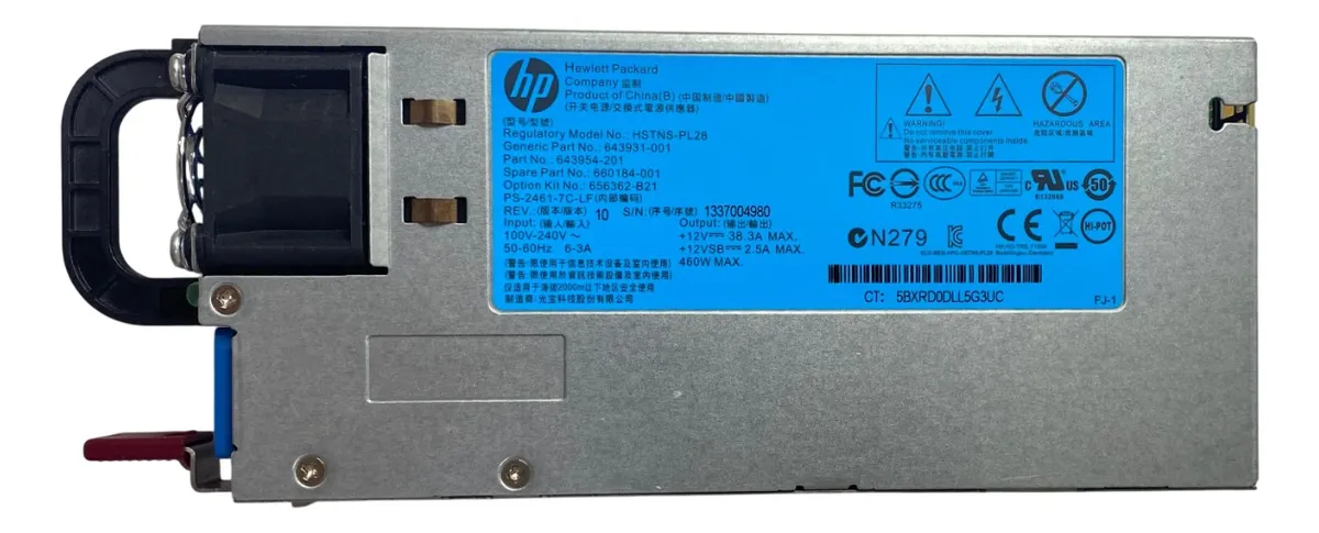 FONTE HP 460W DL320 DL360 DL380 DL385 G8 660184-001 - Imagem 2