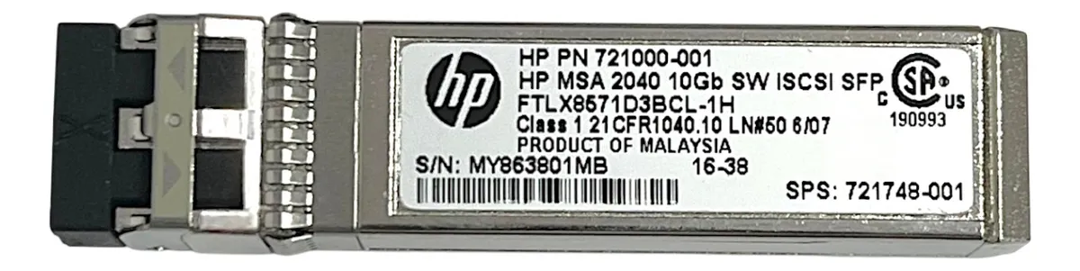 Gbic HP MSA 2040 10GB ISCSI SW SR MMF LC 300m 721748-001 - Imagem 2