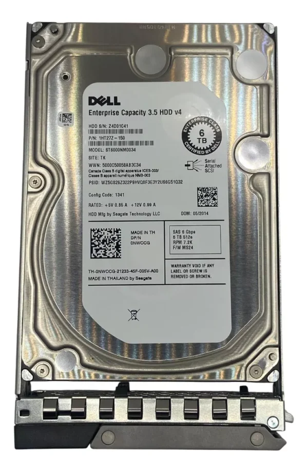 Hd Dell 6tb 7.5k Sas 3.5 6gb Nwccg 0nwccg Prateado