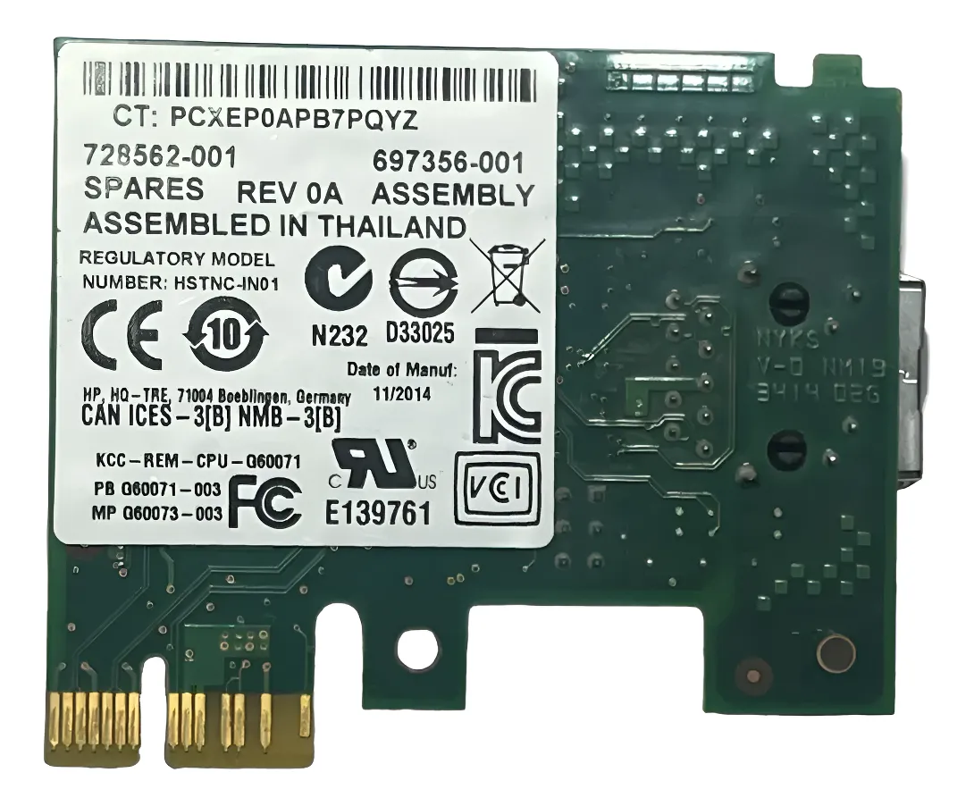 Placa de Rede HP I210-T1 RJ45 1-Port 728562-001 697356-001 - Imagem 2