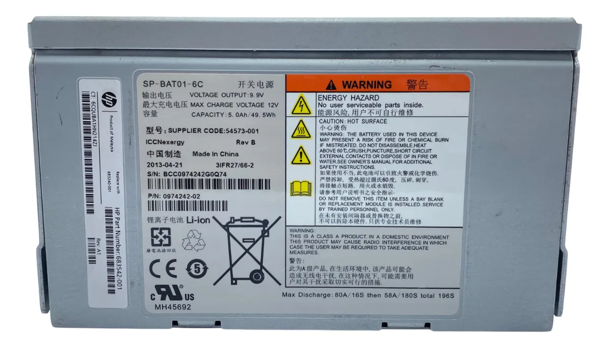 Módulo Bateria Hp 9.9v 49.5wh 3par 683542-001 683240-001