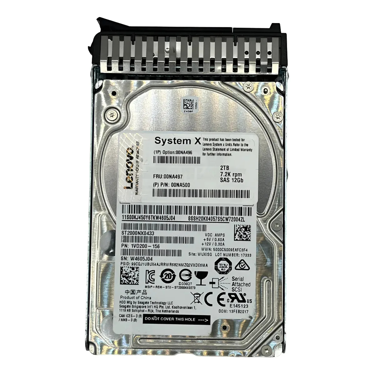 Hd Lenovo 2tb 7.2k 6gb Sas 2,5 00na497 00na496 00na500 seminovo - Imagem 2