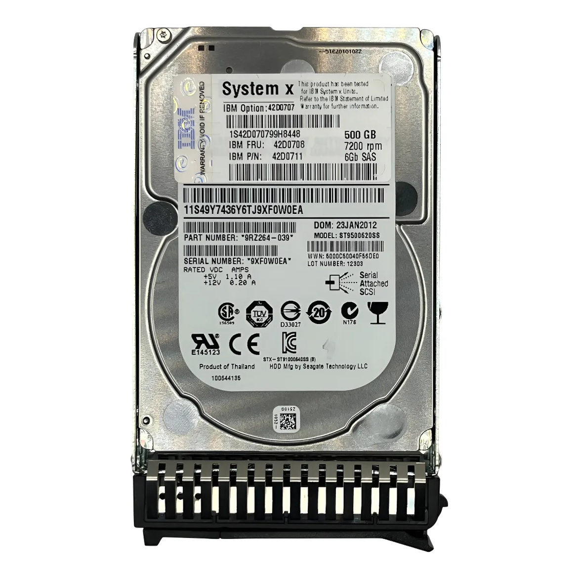 HD IBM 500GB 7.2K 2,5 6GB SAS 42D0708 42D0711 42D0707 - Imagem 2