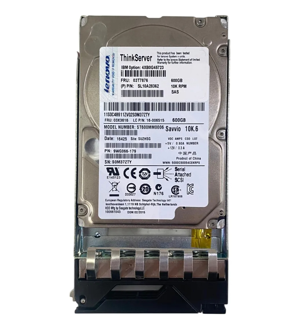 HD LENOVO 600GB 2,5 10K SAS 6GB 03T7876 4XB0G45723 NOVO - Imagem 2