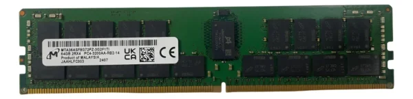 Memoria Micron 64gb Ddr4-3200 Rdimm Mta36asf8g72pz-3g2 - Imagem 3