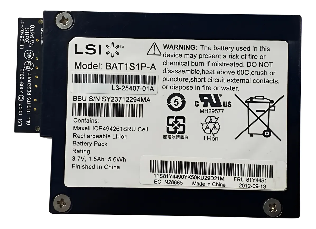 Bateria Ibm iBBU09 3.7V 1.5Ah 5.6Wh 81y4491 - Imagem 3