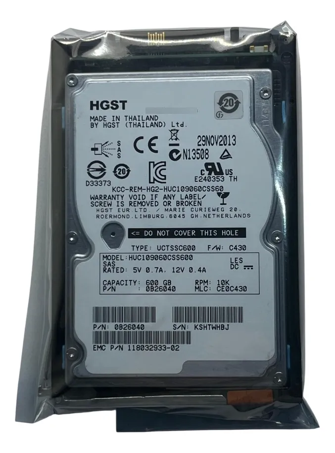 Hd Emc 600gb 10k 2,5 Sas 6gb 005049804 Vnxe 3100 seminovo - Imagem 3