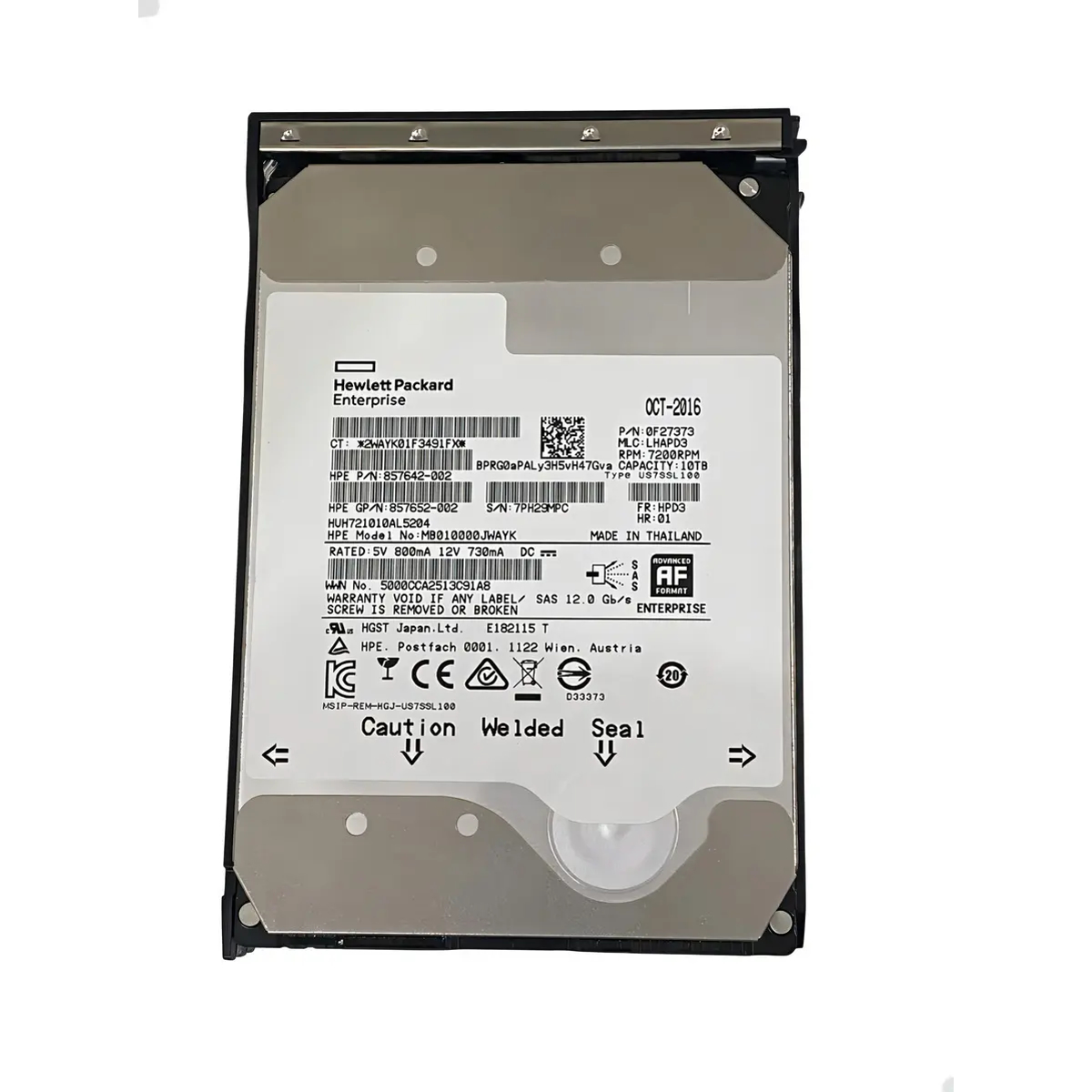 HD HP 10TB 7.2K 3,5 SAS 12GB 857642-002 857652-002 857646-B21 - Imagem 2