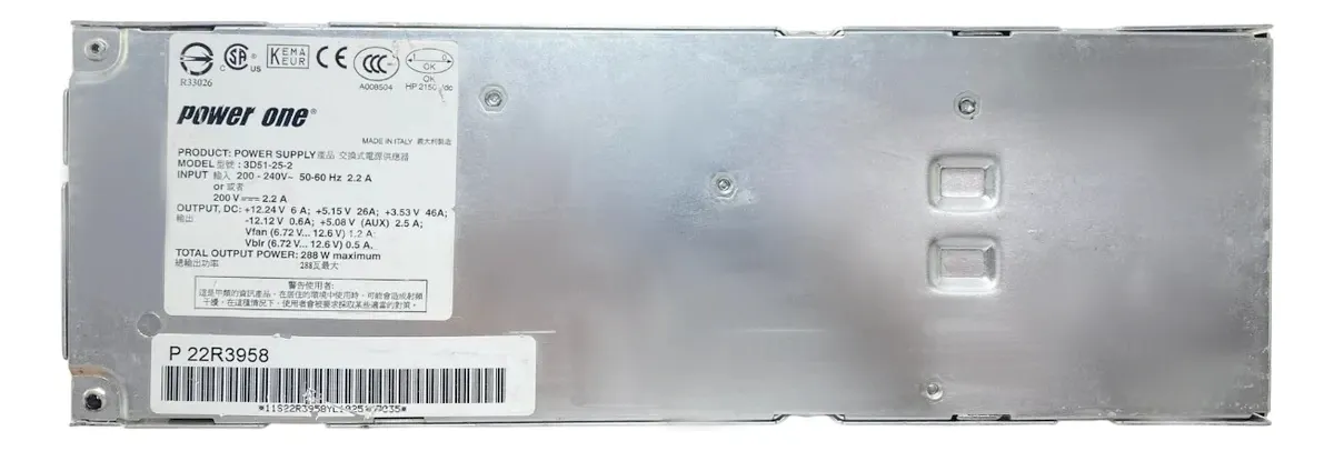 Fonte Ibm Pseries 288w 00fw761 22r3958 - Imagem 2