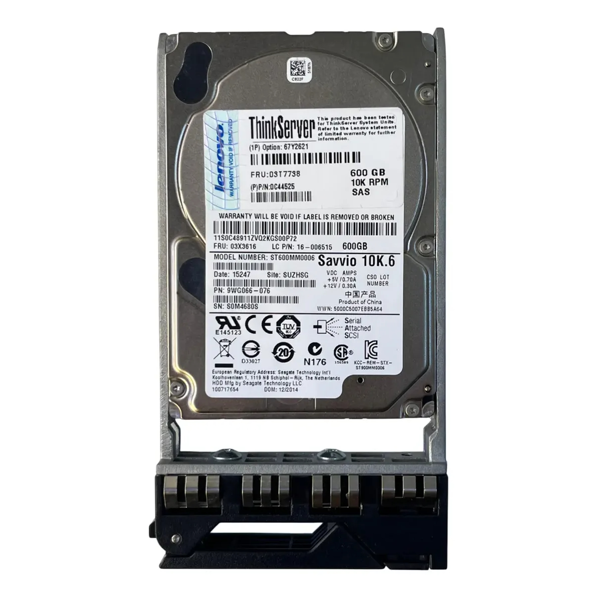 HD LENOVO 600GB 10K 2,5 6GB 03T7738 67Y2621 0C44525 - Imagem 2