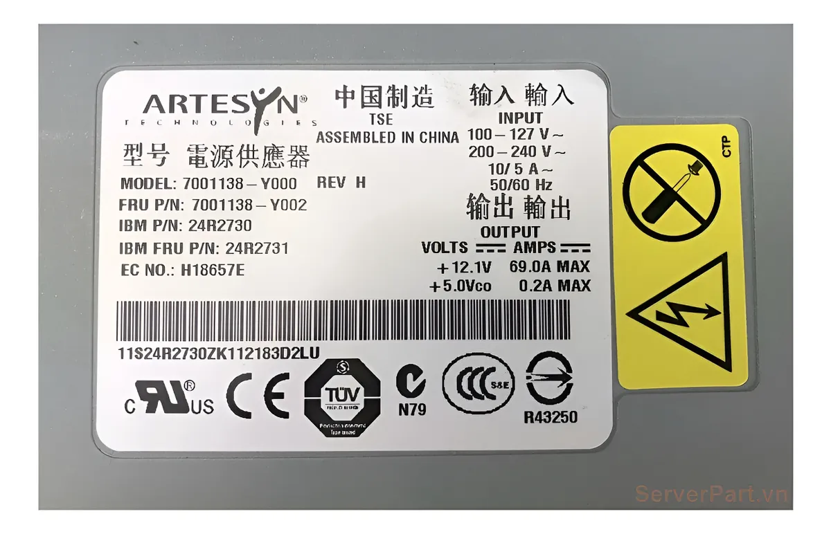 Fonte Ibm 835w Servidor X3650 M1 24r2730 24r2731 - Imagem 5