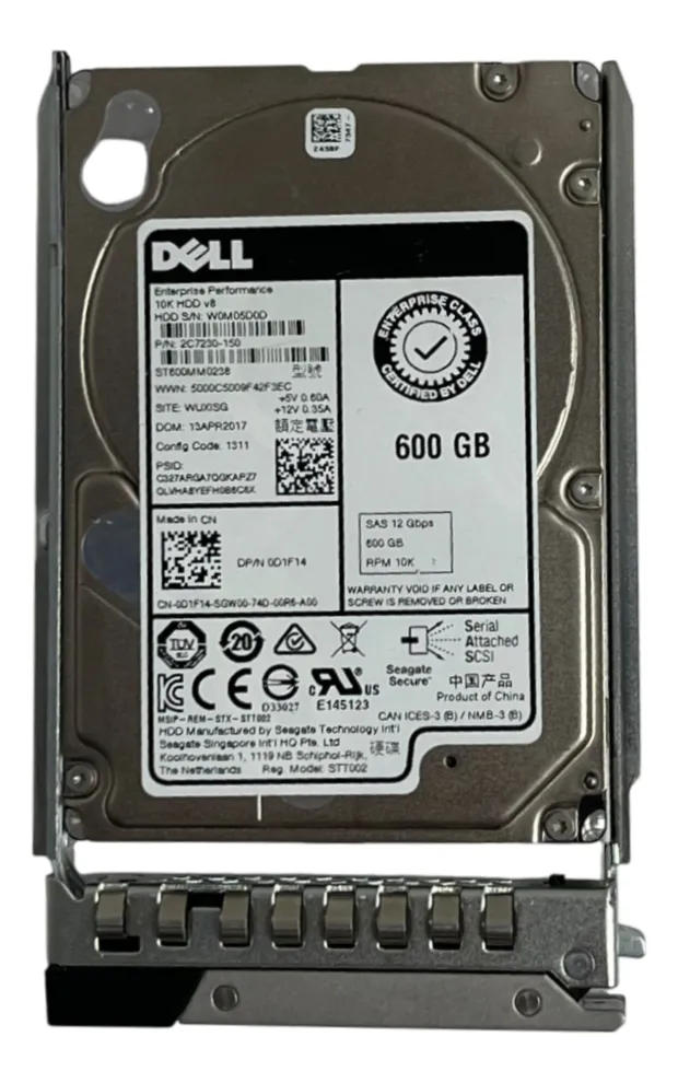 Hd Dell 600gb 10k 2,5 12gb Sas 0d1f14 D1f14 - Imagem 2