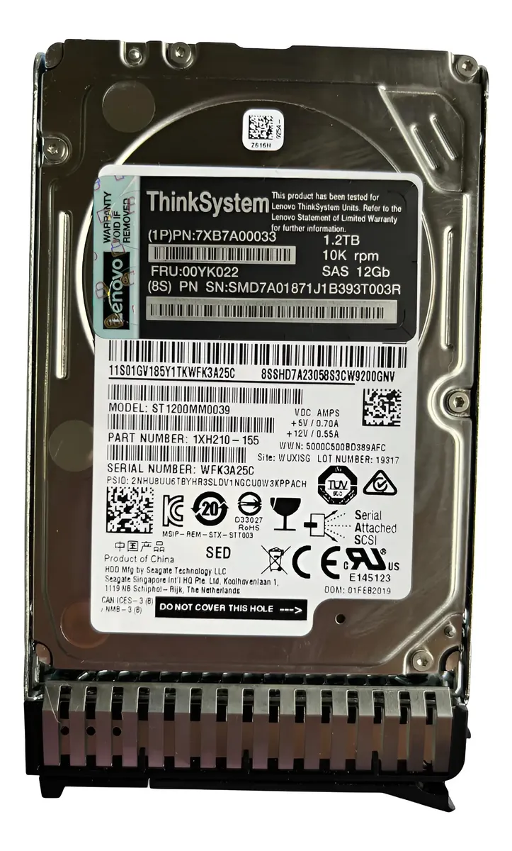 HD LENOVO 1.2TB 10K 2,5 SAS 12GB 00YK022 7XB7A00033 - Imagem 2