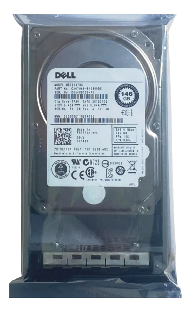 Hd Dell 146gb 10k 6gb 2,5 Sas 0x143k X143k - Imagem 4
