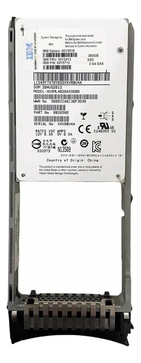 SSD IBM 200GB 2,5 SAS 6GB 00Y2413 00Y2518 00Y5712 - Imagem 2