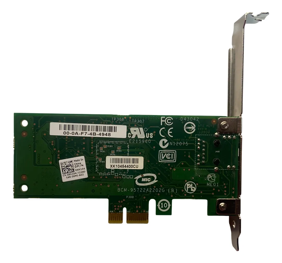 Placa Rede Dell Broadcom 5572 Gigabit Pci-e 0xk104 Xk104 - Imagem 4