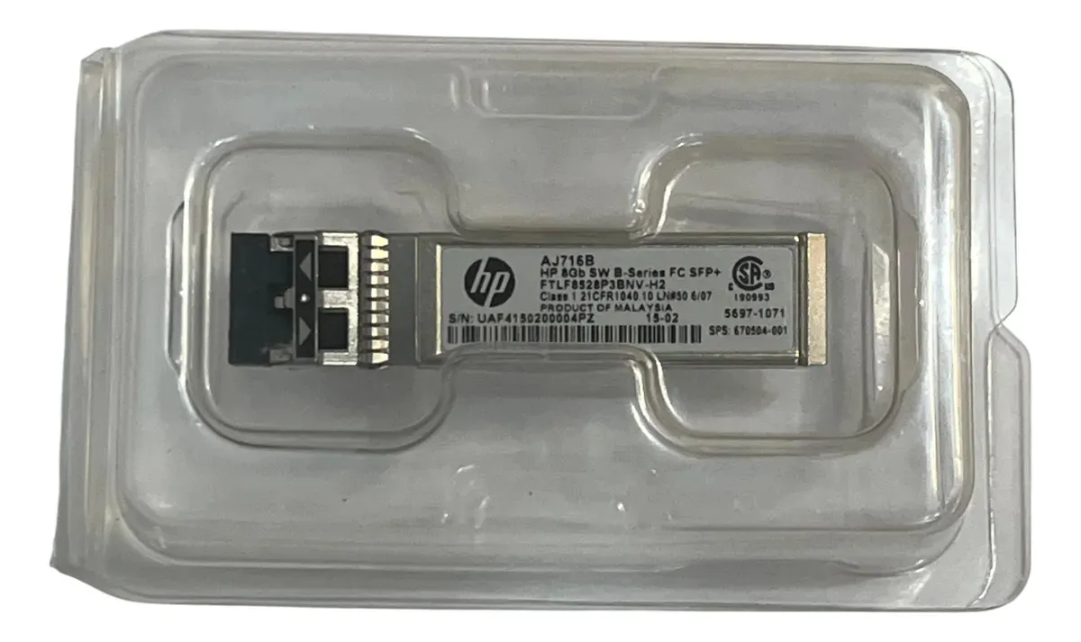 GBIC HP SFP+ 8GB 300M 850NM AJ716B 670504-001 - Imagem 3