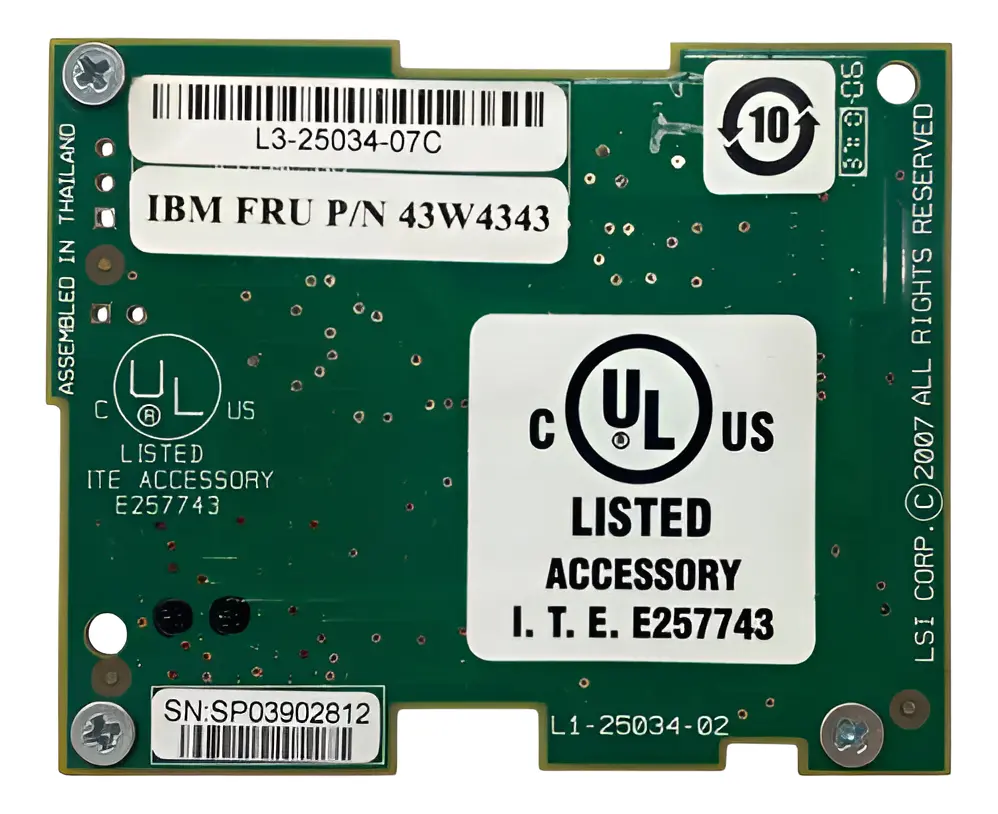 IBM PLACA ADAPTADORA DE BATERIA SERVERAID M5000 43W4343 - Imagem 3