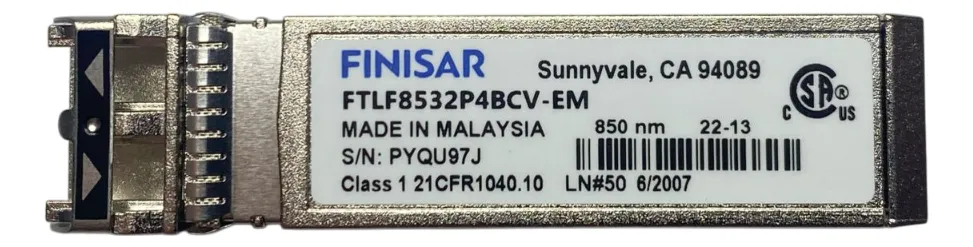 Gbic FINISAR/MARVEL 32GB SW MMF LC 100m FTLF8532P4BCV-EM - Imagem 2