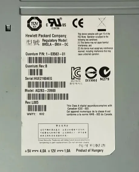 LTO-5 HP QUANTUM SAS 9-01984-01 1-03563-01 AQ283-20900 - Imagem 5