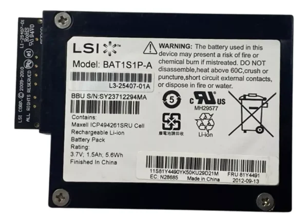 Bateria Ibm iBBU09 3.7V 1.5Ah 5.6Wh 81y4491