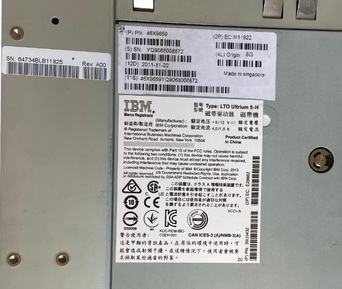 IBM LTO-5 Ultrium 6GB SAS HH Interna 46x9659 46x1324 - Imagem 5